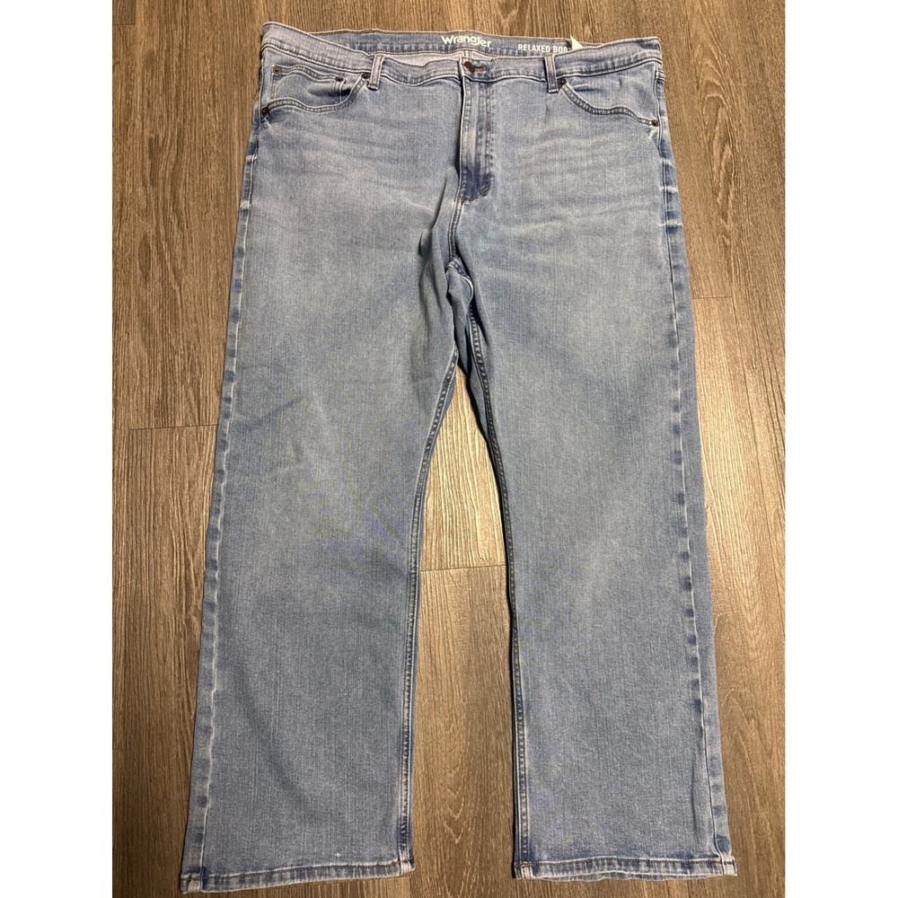 Wrangler Relaxed Boot Jeans Mens Light Wash Denim 42x30 Bootcut